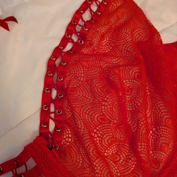 Playful Promises 36H Florence Red High Apex Underwire Bra & Cincher - Picture 7 of 11